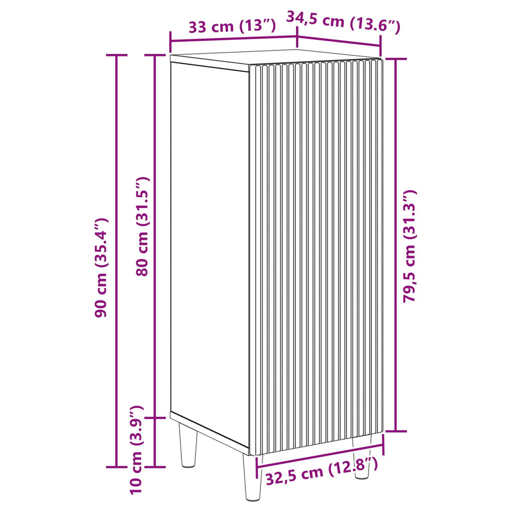 Aparador Brillante 33 x 34,5 x 90 cm Madera de Ingeniería