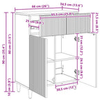 Aparador Roble Ahumado 66 x 34,5 x 90 cm Madera de Ingeniería