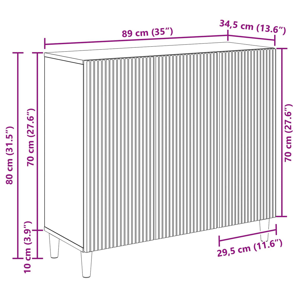 Aparador Brillante 89 x 34,5 x 80 cm Madera de Ingeniería