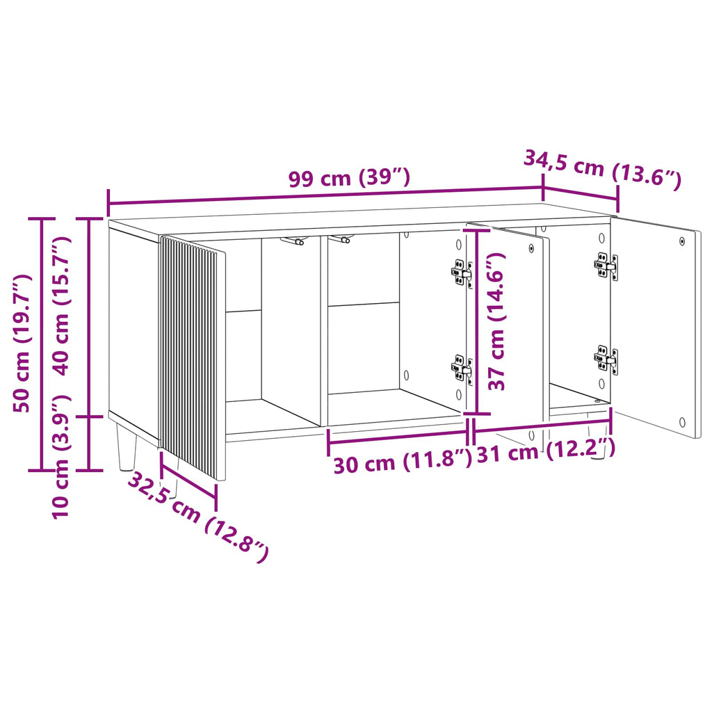 Mueble de TV Brillante 99 x 34,5 x 50 cm Madera de Ingeniería