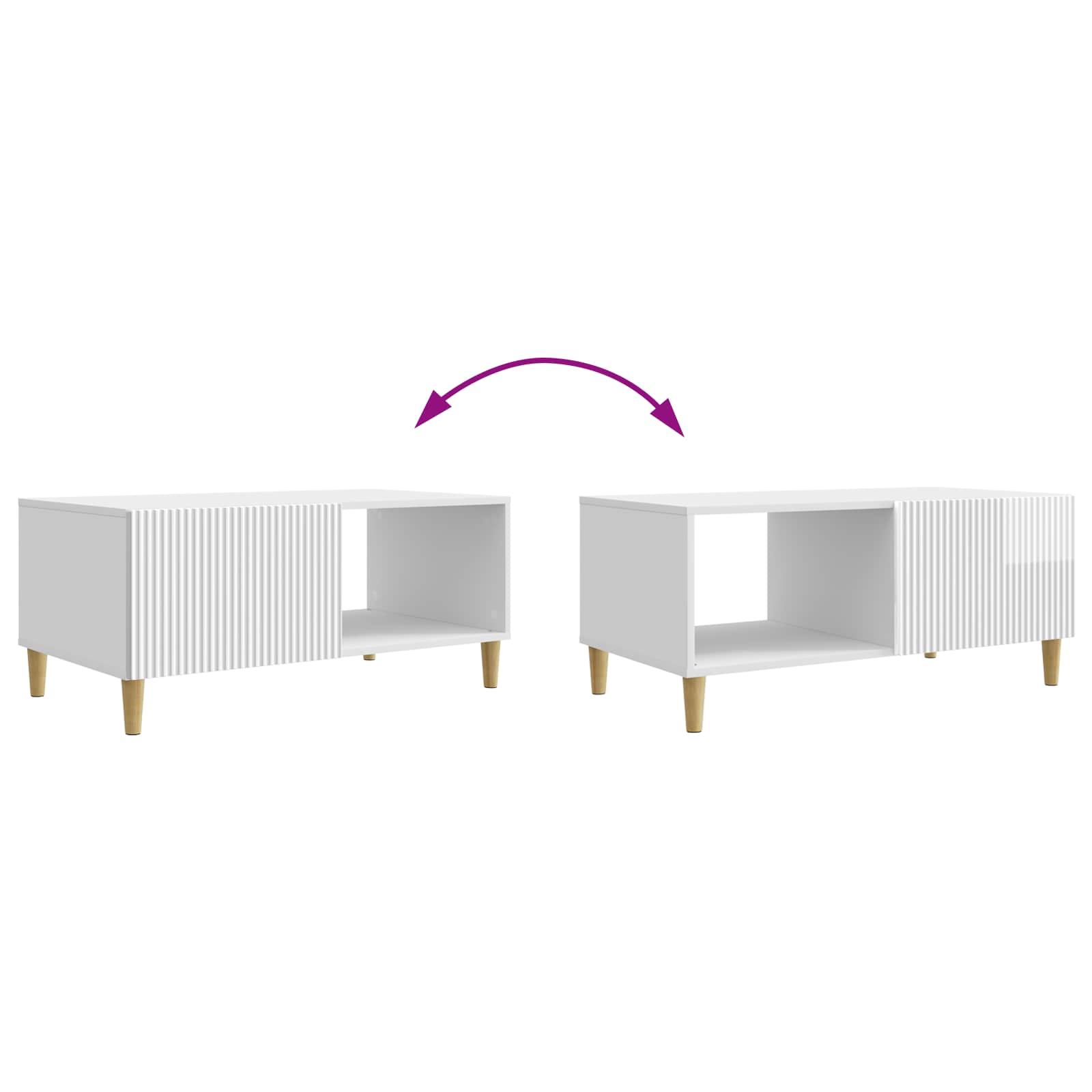 Mesa de Café Brillante 90 x 50 x 40 cm Madera de Ingeniería