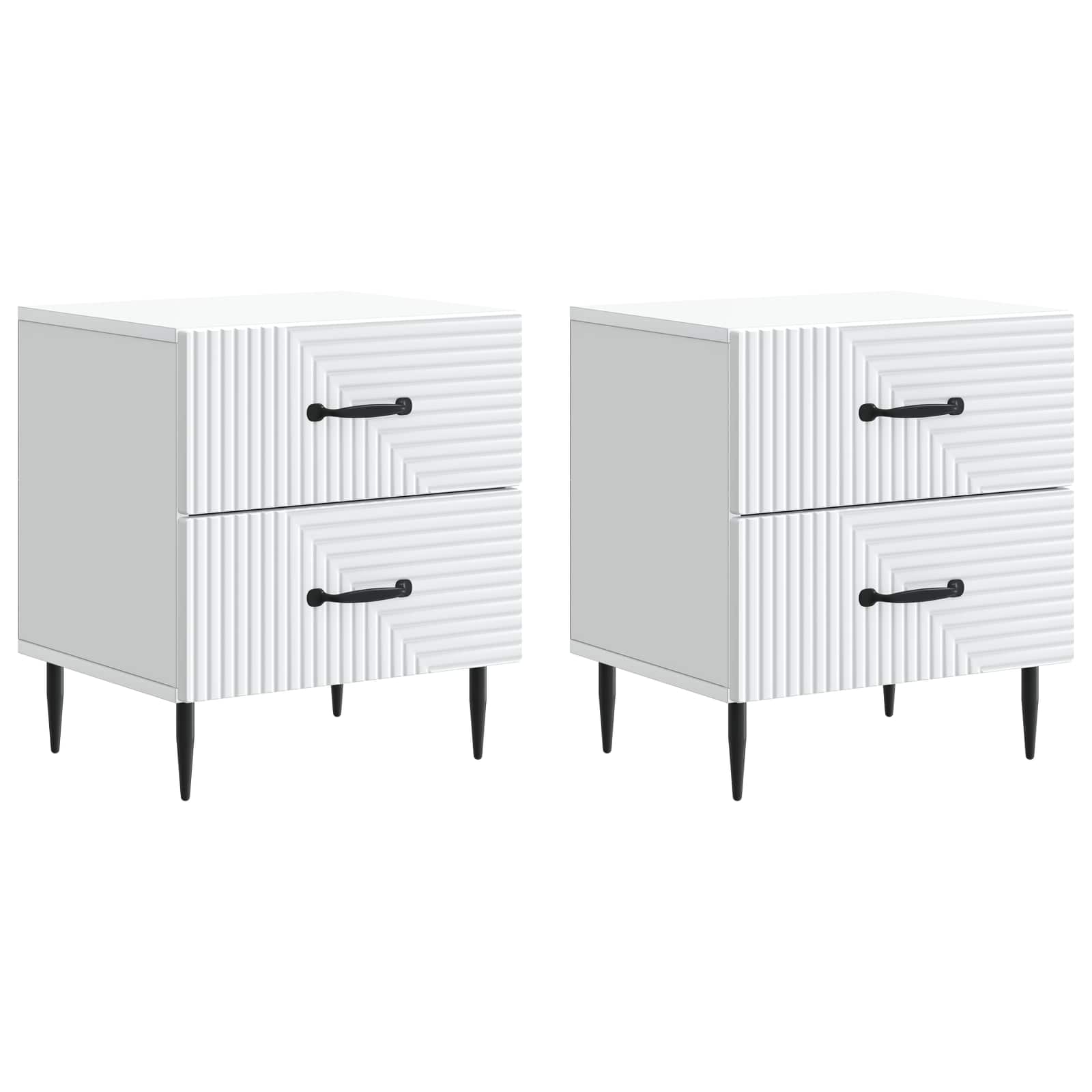 Armario de Noche 2 pcs 43 x 34,5 x 47,5 cm Madera de Ingeniería
