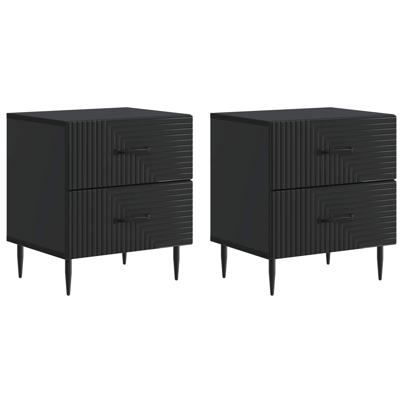Armario de Noche 2 pcs 43 x 34,5 x 47,5 cm Madera de Ingeniería