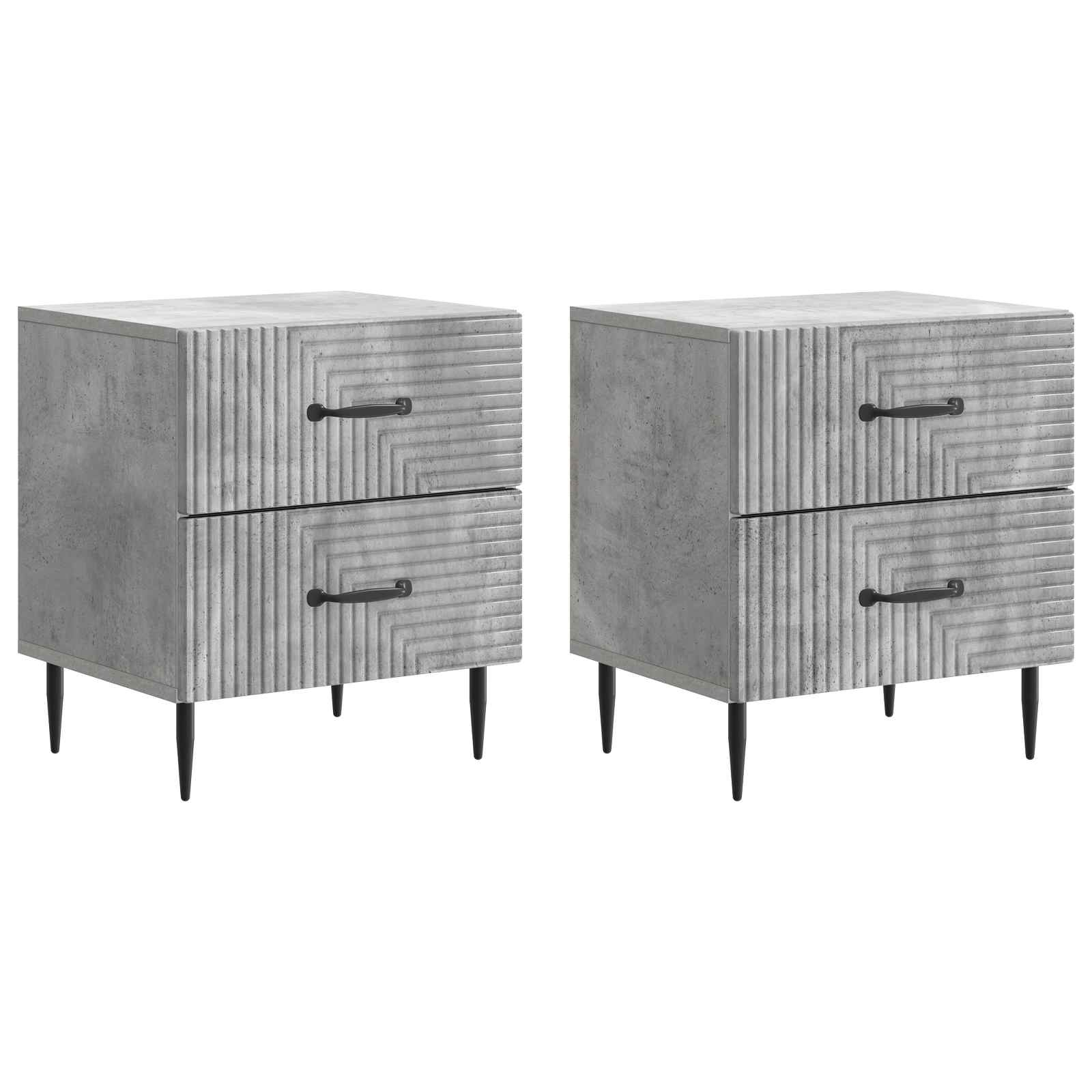 Armario de Noche 2 pcs 43 x 34,5 x 47,5 cm Madera de Ingeniería
