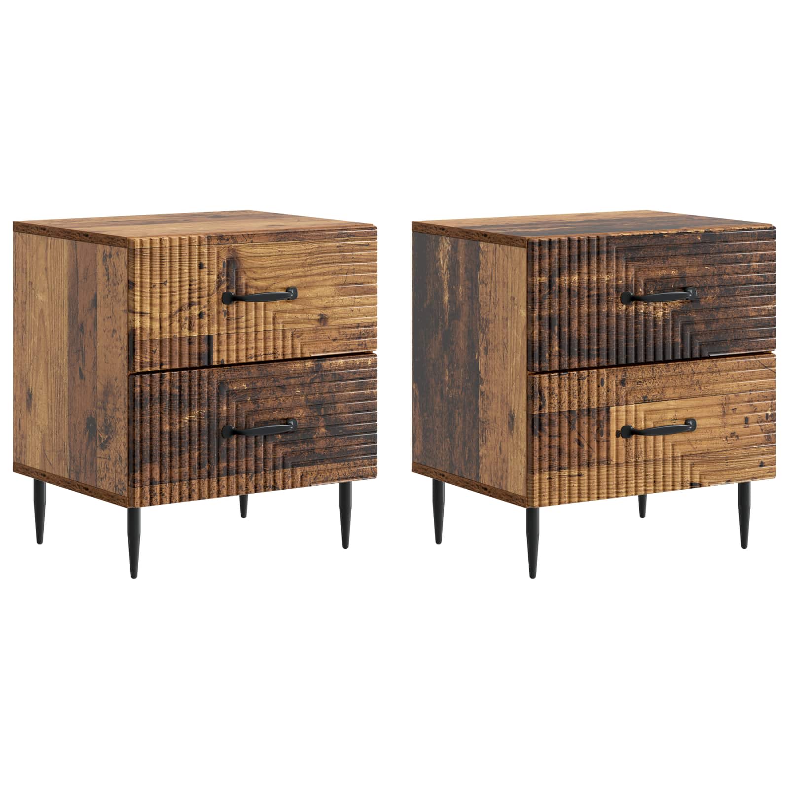 Armario de Noche 2 pcs 43 x 34,5 x 47,5 cm Madera de Ingeniería