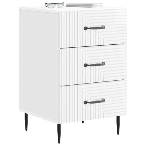 Nightstand with Glossy Drawer 43 x 41 x 66.5 cm