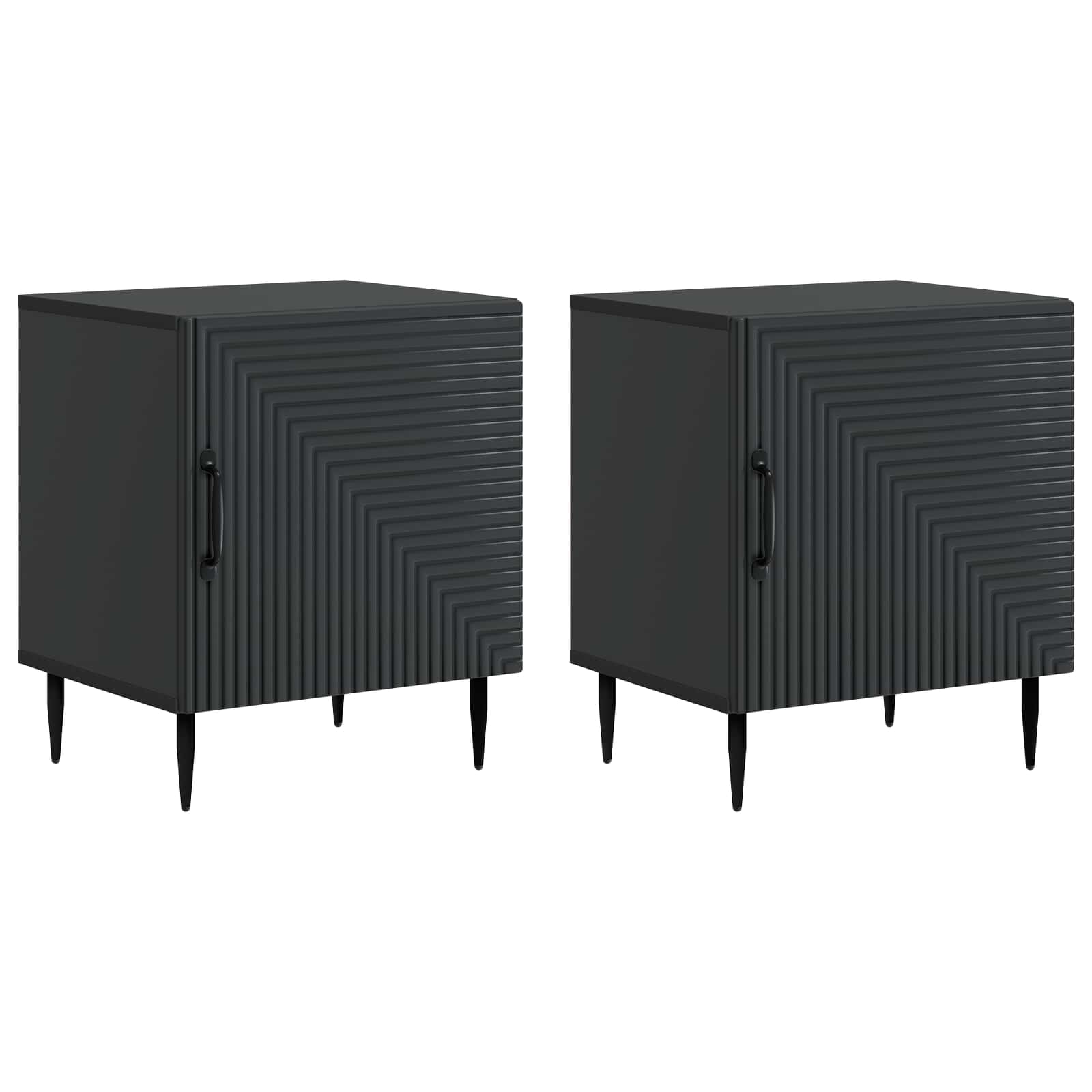Armario de noche 2 pcs 43 x 34,5 x 50 cm madera de ingeniería 4 colores