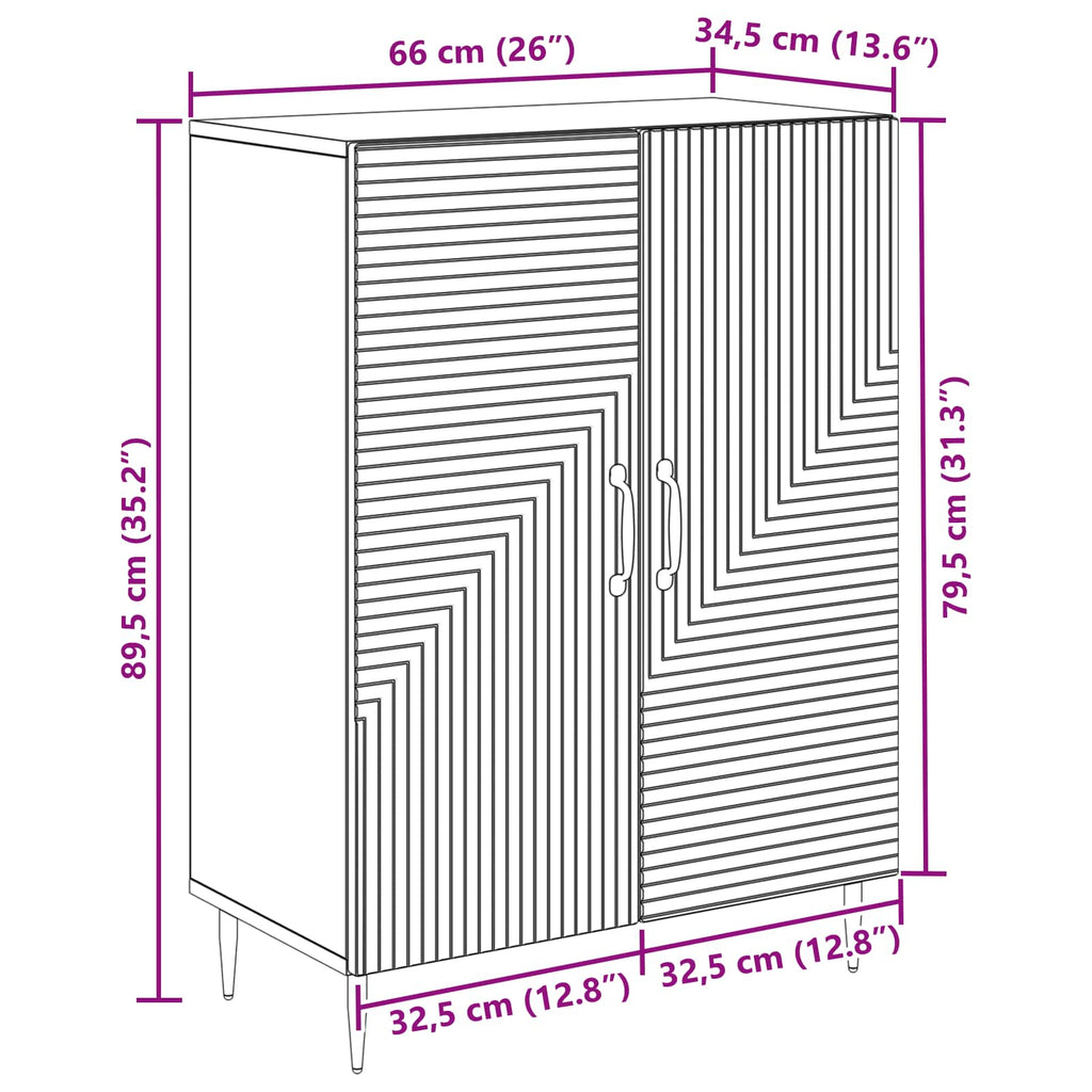 Aparador Brillante 66 x 34,5 x 89,5 cm Madera de Ingeniería