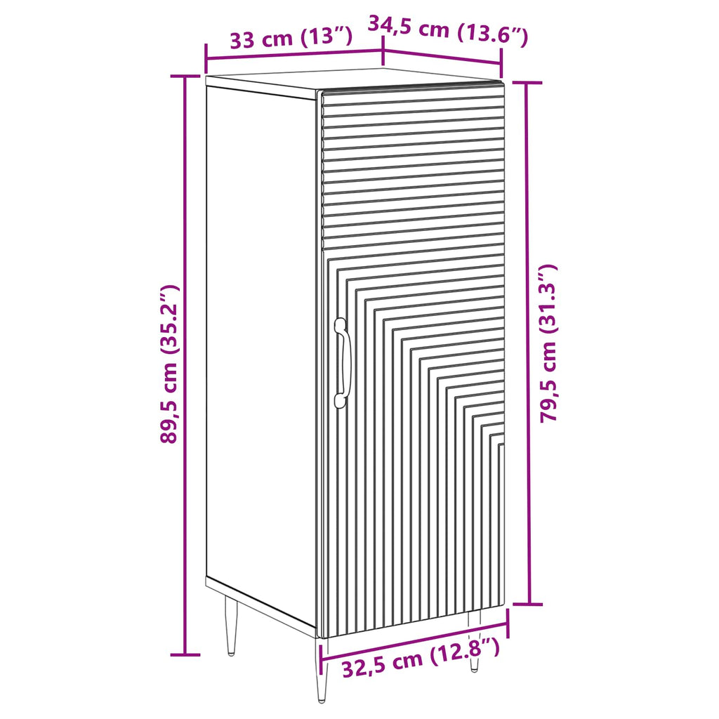 Aparador Negro 33 x 34,5 x 89,5 cm Madera de Ingeniería