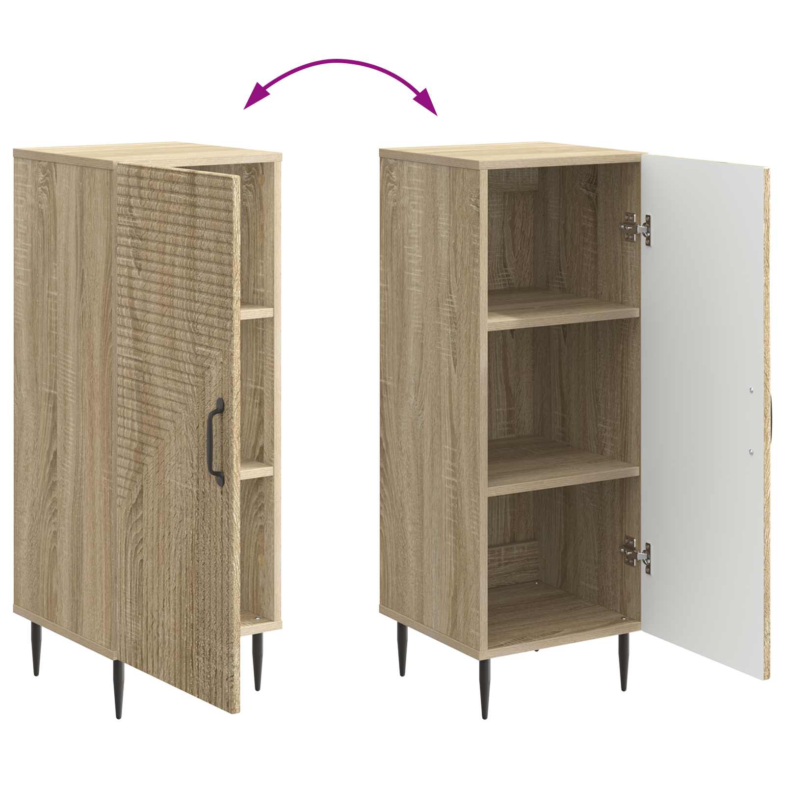 Aparador Roble Sonoma 33 x 34,5 x 89,5 cm Madera de Ingeniería
