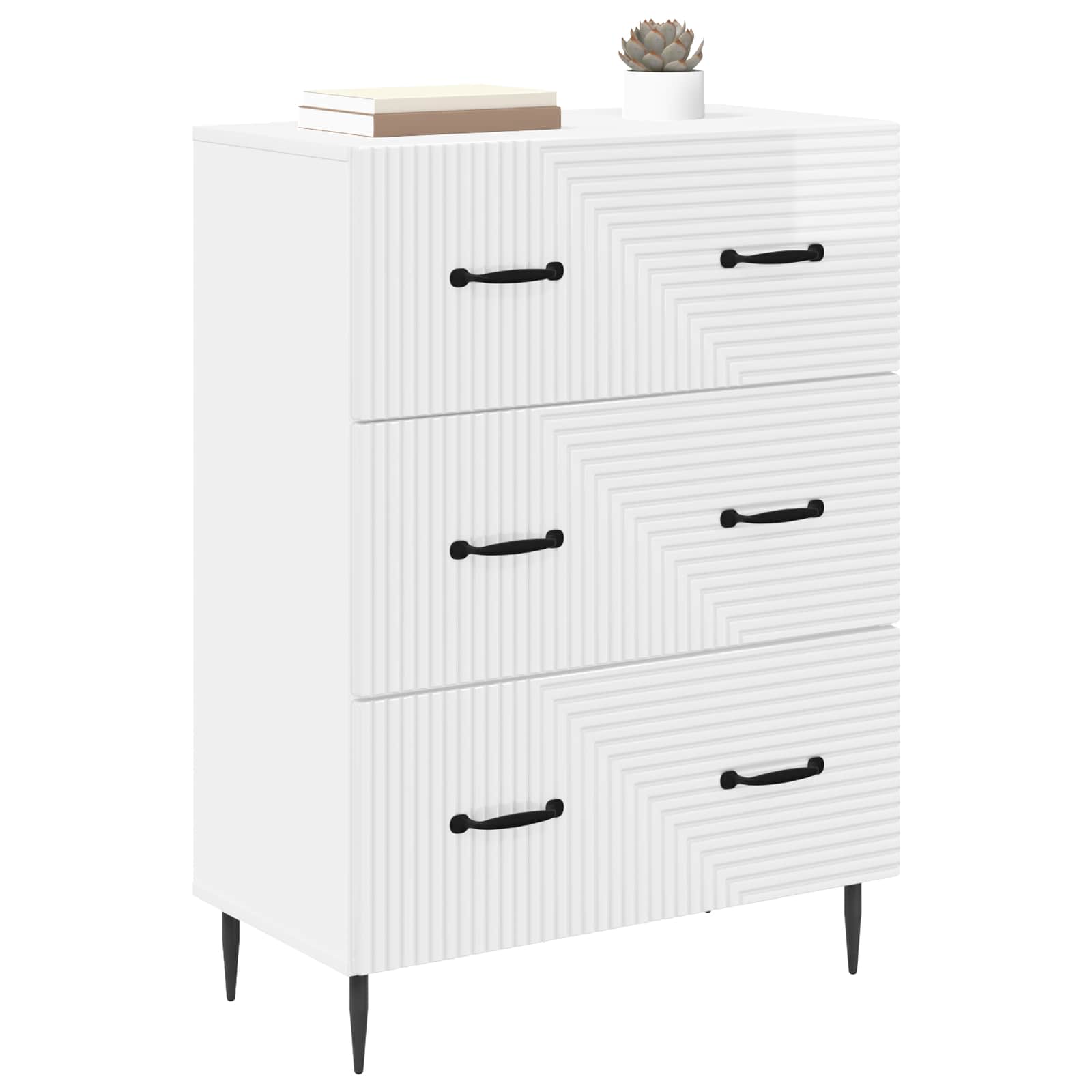 Cajonera Blanco Brillante 66 x 34,5 x 89,5 cm