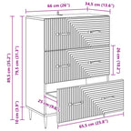 Cajonera Blanco Brillante 66 x 34,5 x 89,5 cm