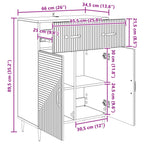 Aparador Negro 66 x 34,5 x 89,5 cm Madera de Ingeniería
