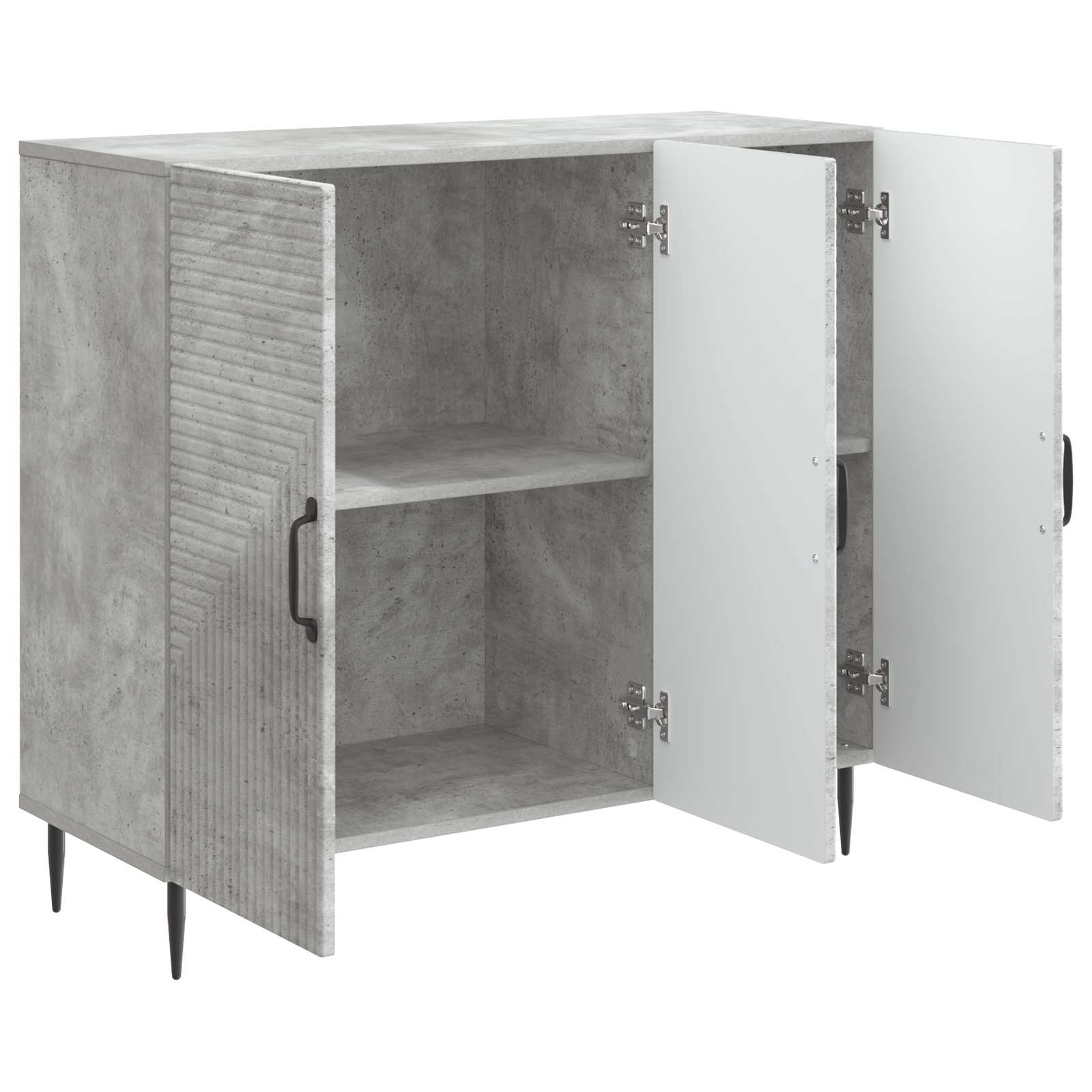 Aparador Gris Hormigón 89 x 34,5 x 80 cm Madera de Ingeniería