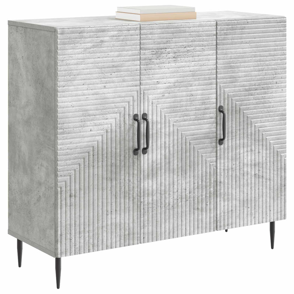 Aparador Gris Hormigón 89 x 34,5 x 80 cm Madera de Ingeniería