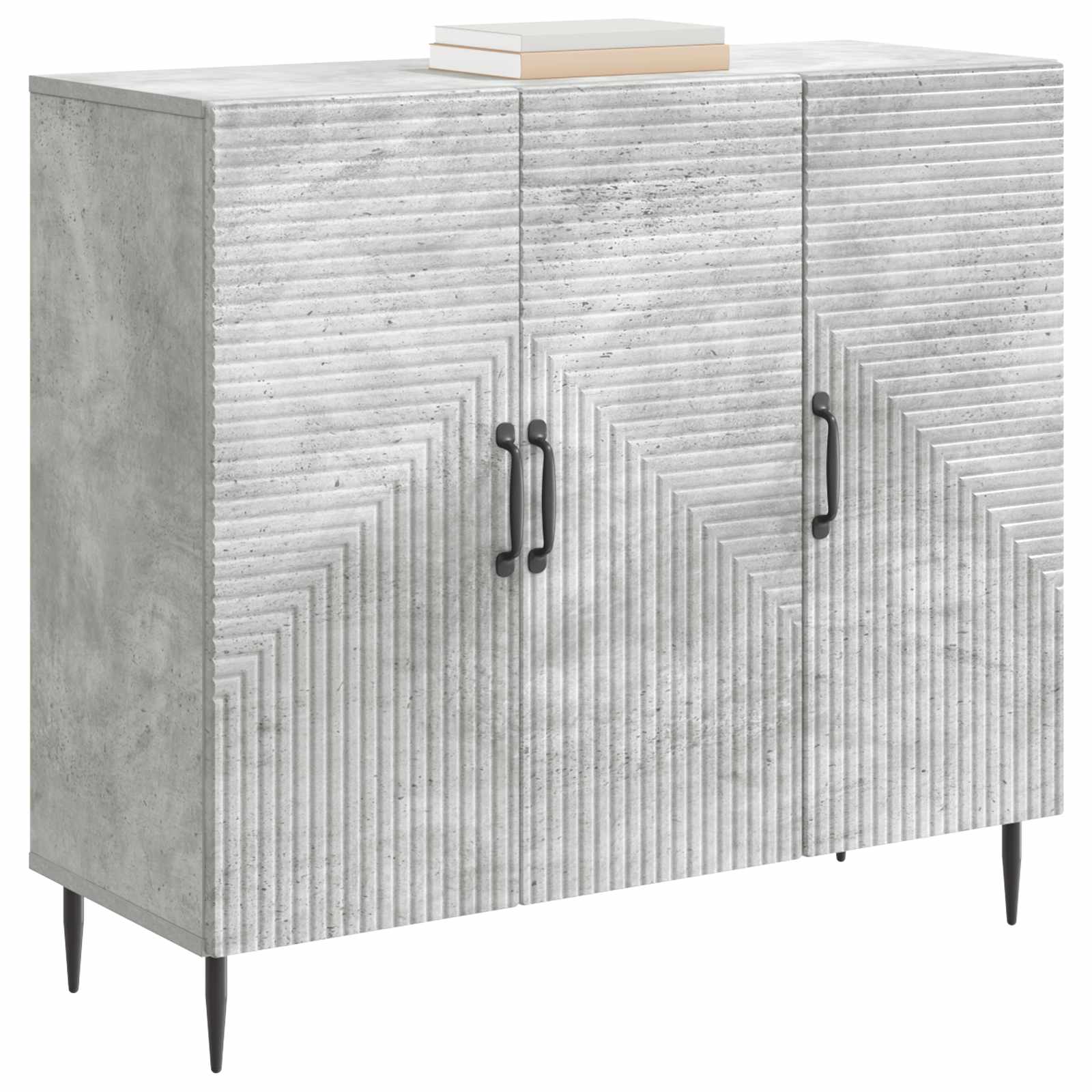 Aparador Gris Hormigón 89 x 34,5 x 80 cm Madera de Ingeniería
