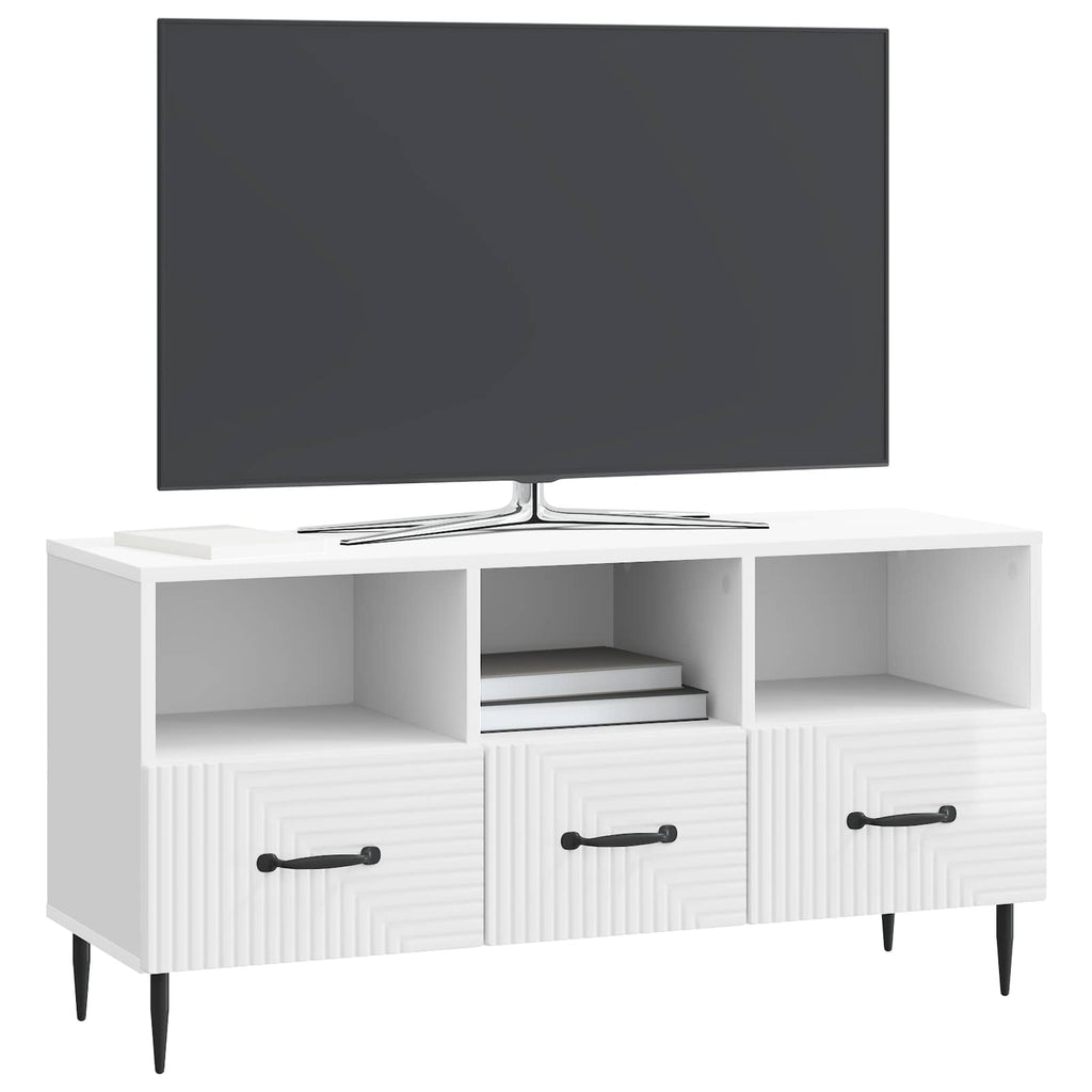 Mueble de TV Brillante 102 x 34,5 x 50 cm Madera de Ingeniería