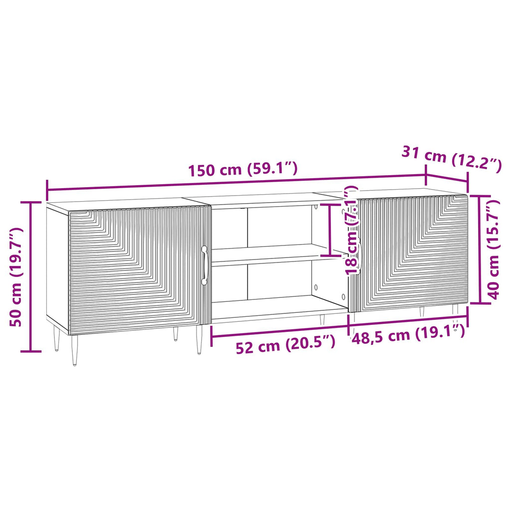 Mueble de TV 150 x 31 x 50 cm Madera de Ingeniería