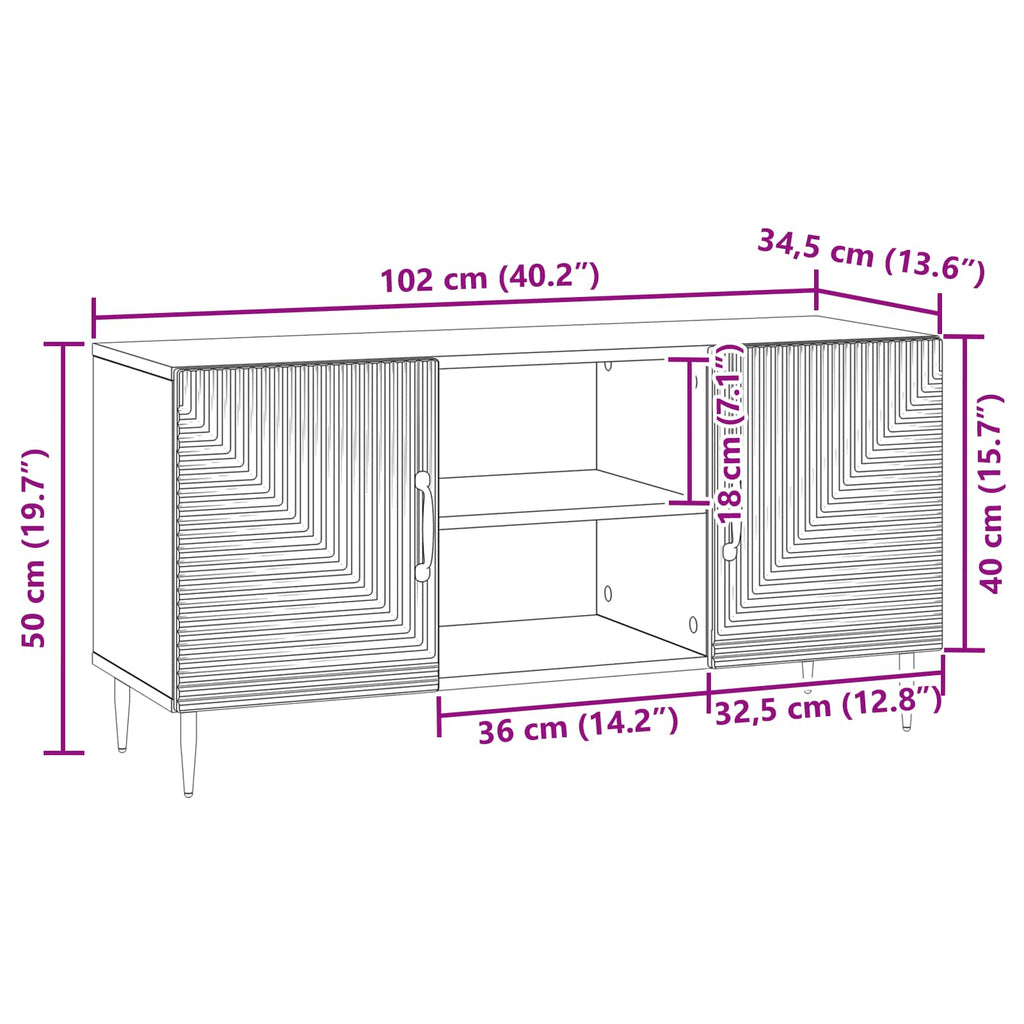 Mueble de TV Brillante 102 x 34,5 x 50 cm Madera de Ingeniería