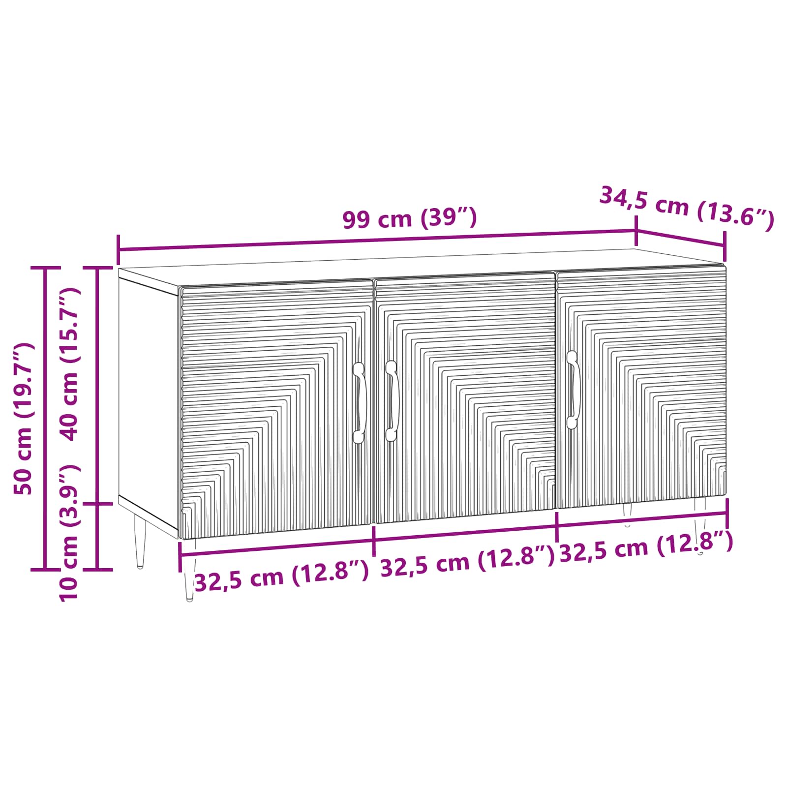 Mueble de TV Brillante 99 x 34,5 x 50 cm Madera de Ingeniería