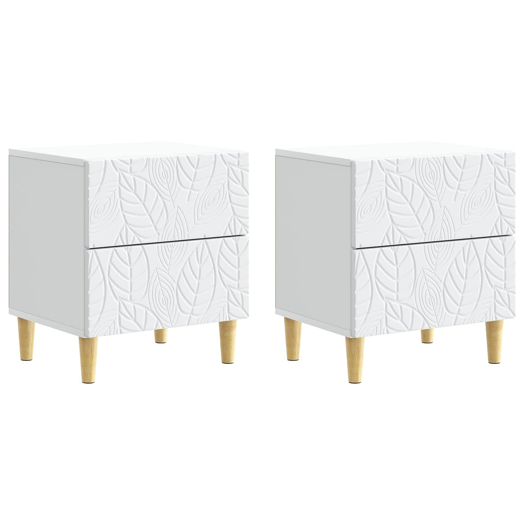 Mesita de Noche 2 pcs Blanco 43 x 34,5 x 48 cm