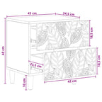 Mesita de Noche 2 pcs Blanco 43 x 34,5 x 48 cm