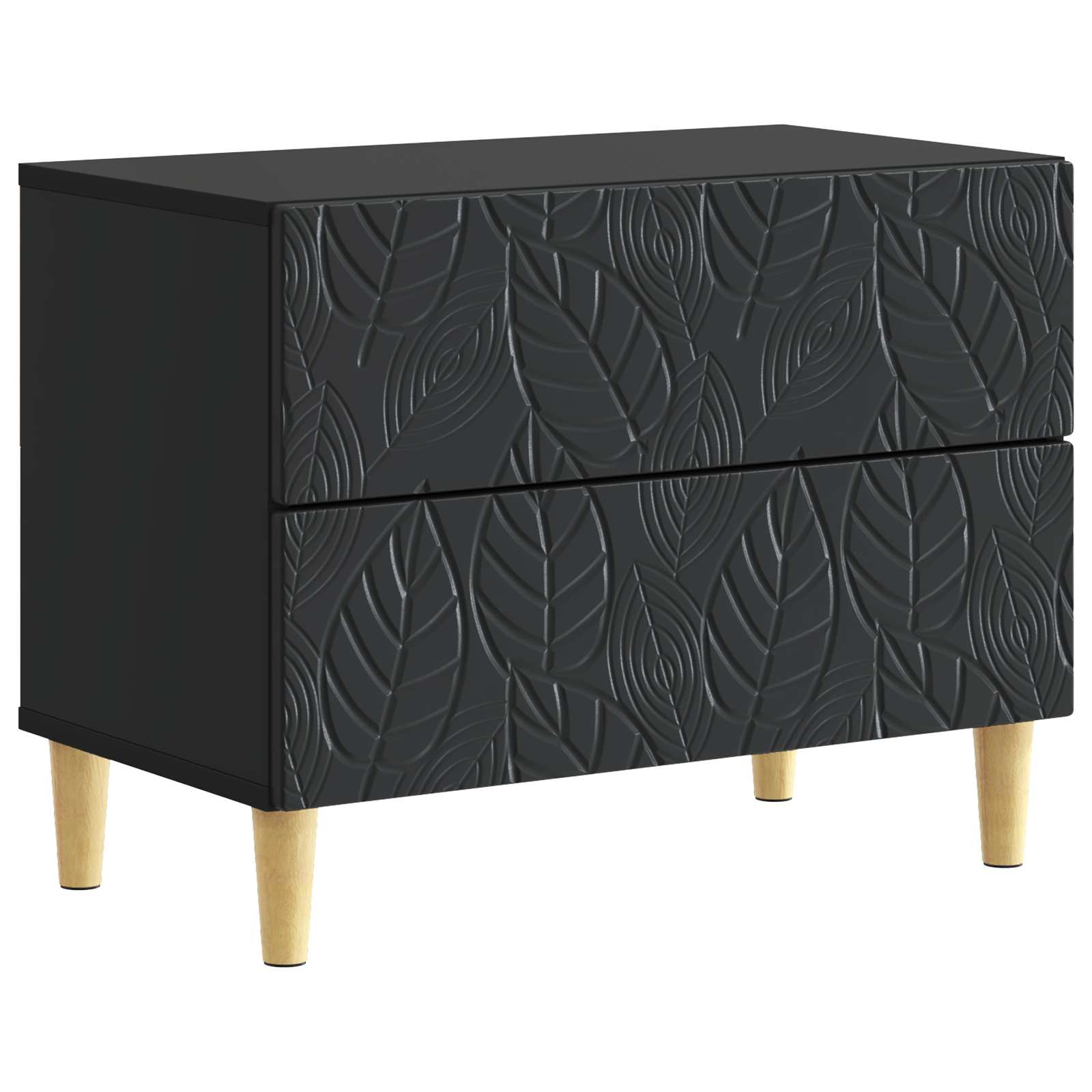 High Gloss White Nightstand 62 x 34.5 x 48 cm
