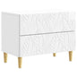 Mesita de Noche Blanco Brillante 62 x 34,5 x 48 cm