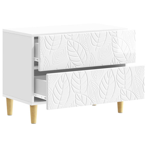 High Gloss White Nightstand 62 x 34.5 x 48 cm