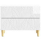 Mesita de Noche Blanco Brillante 62 x 34,5 x 48 cm