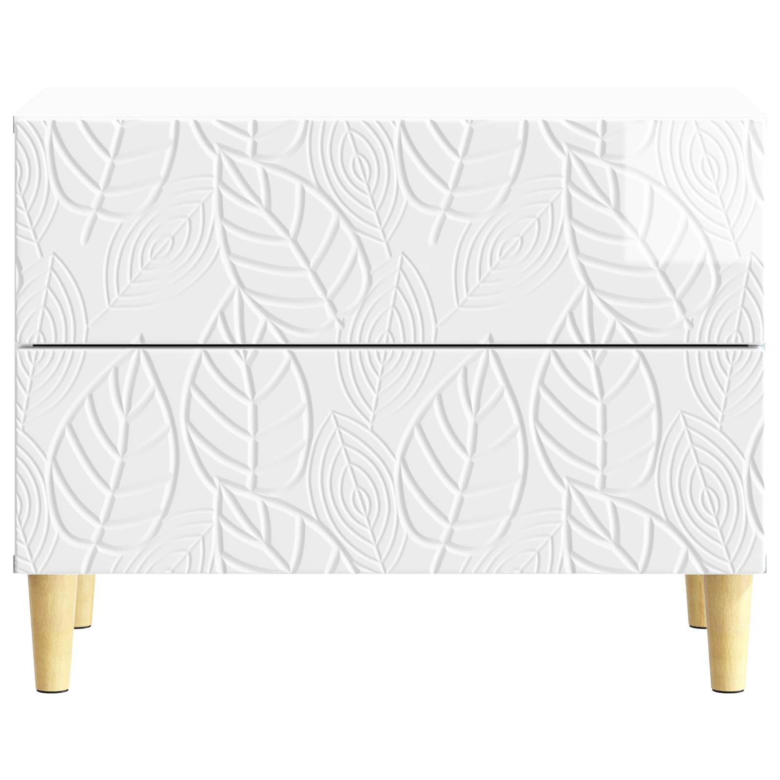 Mesita de Noche Blanco Brillante 62 x 34,5 x 48 cm