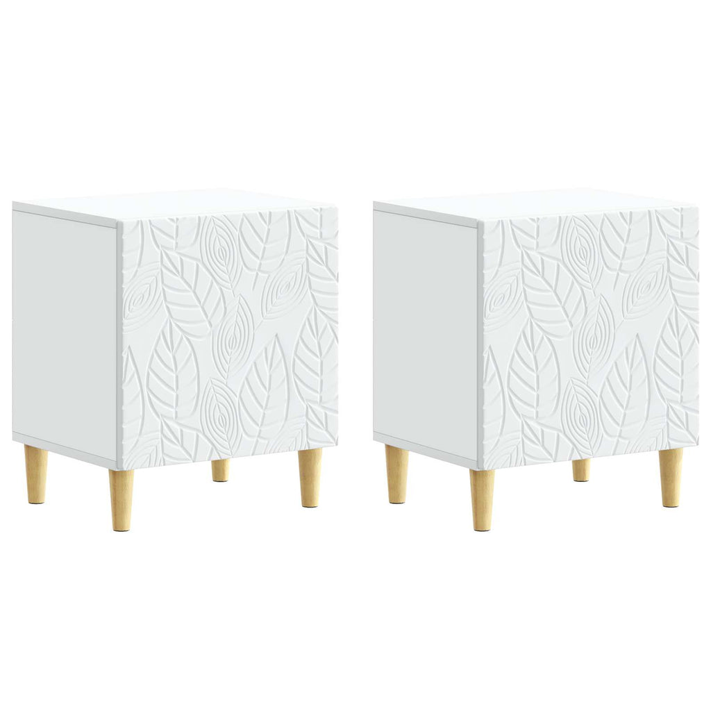 Mesita de Noche 2 pcs Blanco 43 x 34,5 x 50 cm