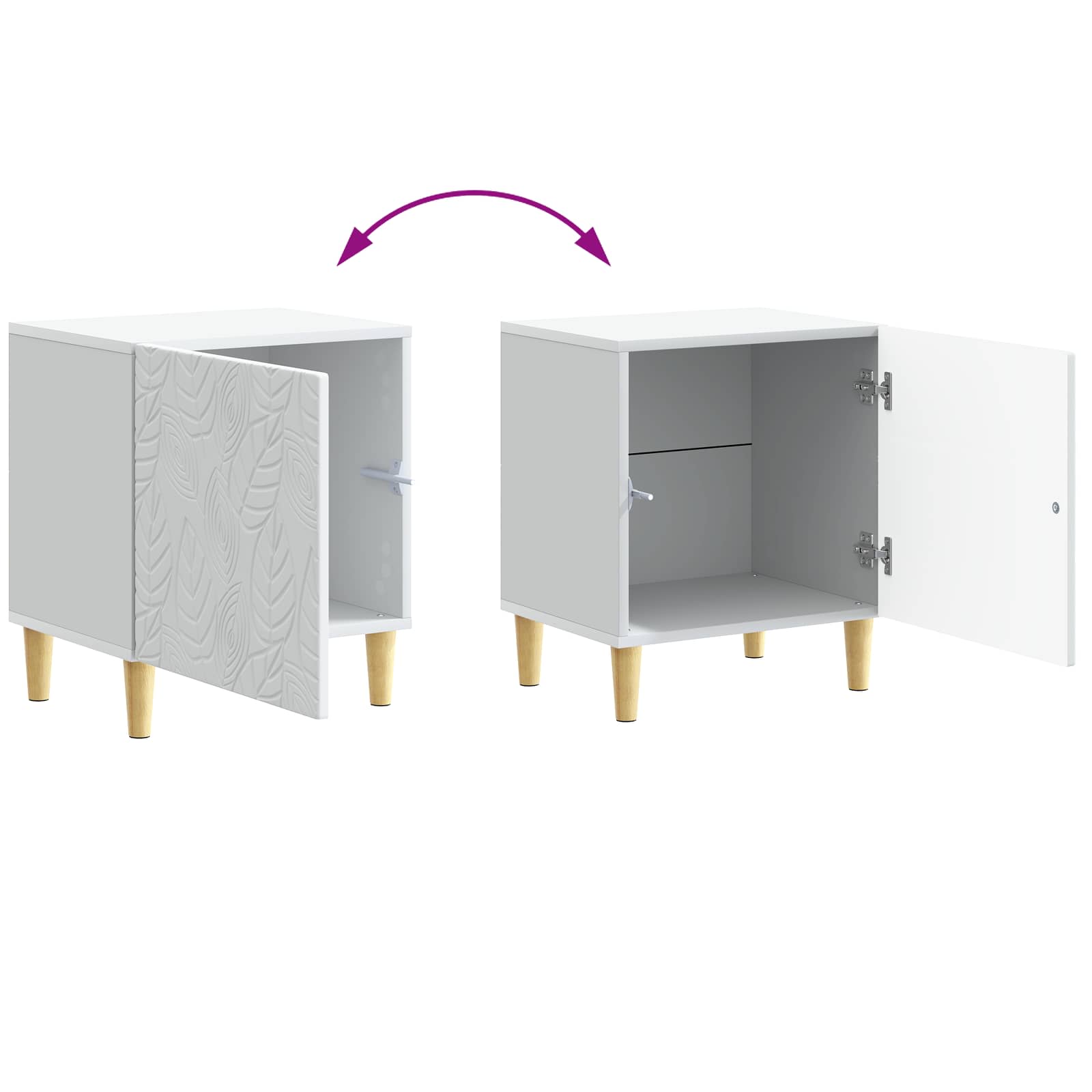 Mesita de Noche 2 pcs Blanco 43 x 34,5 x 50 cm