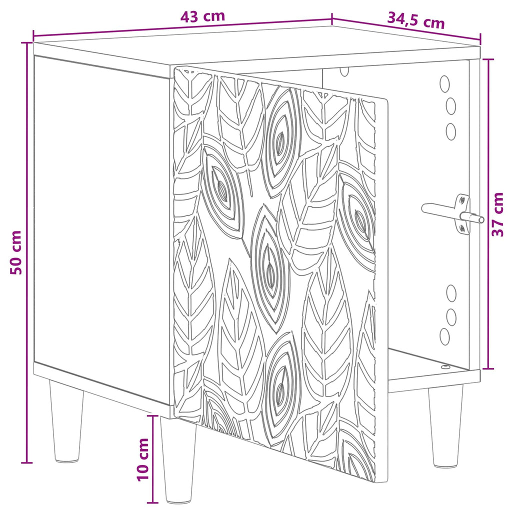 Mesita de Noche 2 pcs Blanco 43 x 34,5 x 50 cm