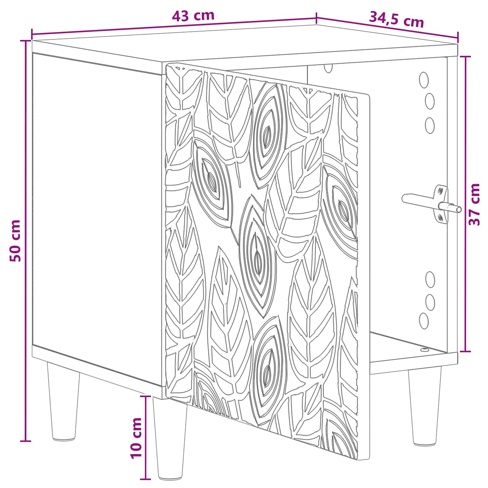 Mesita de Noche 2 pcs Blanco 43 x 34,5 x 50 cm