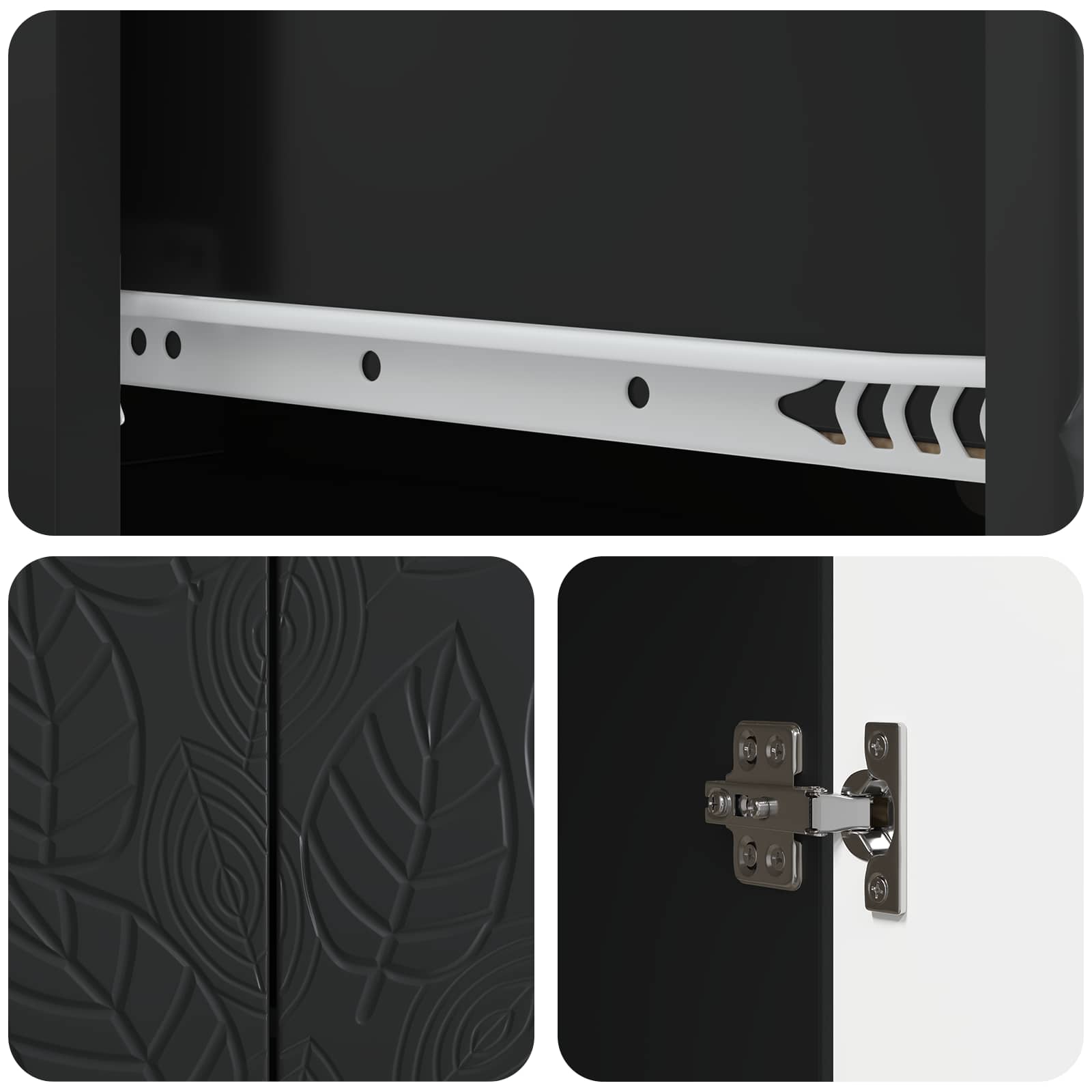 Aparador Negro 66 x 34,5 x 90 cm Madera de ingeniería
