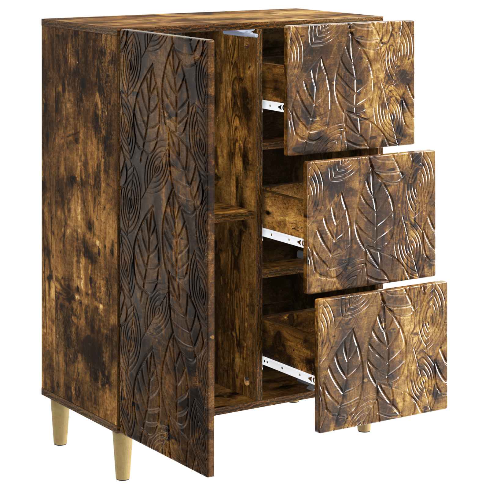 Aparador Roble Ahumado 66 x 34,5 x 90 cm Madera de ingeniería