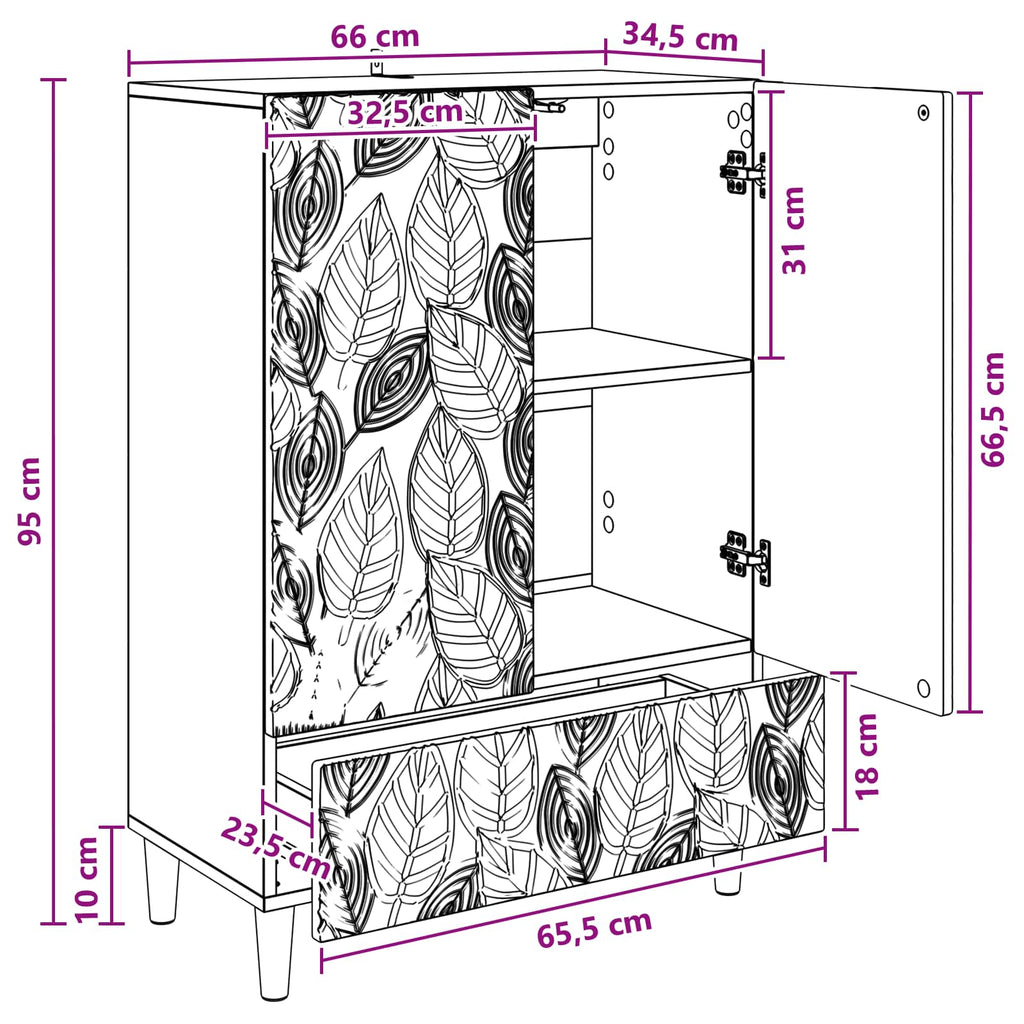 Aparador Blanco Brillante 66 x 34,5 x 95 cm
