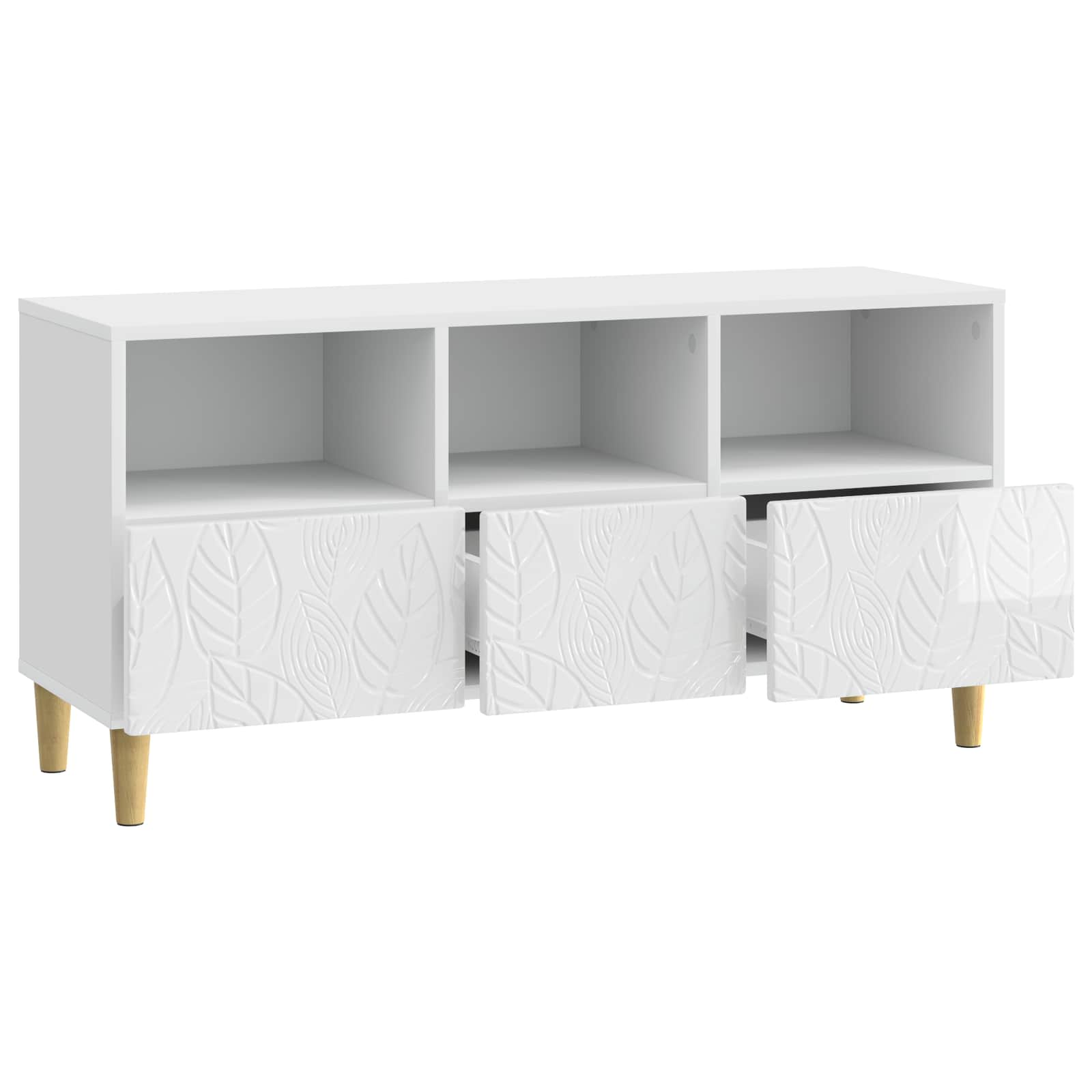 Mueble de TV 102 x 34,5 x 50 cm Blanco Brillante