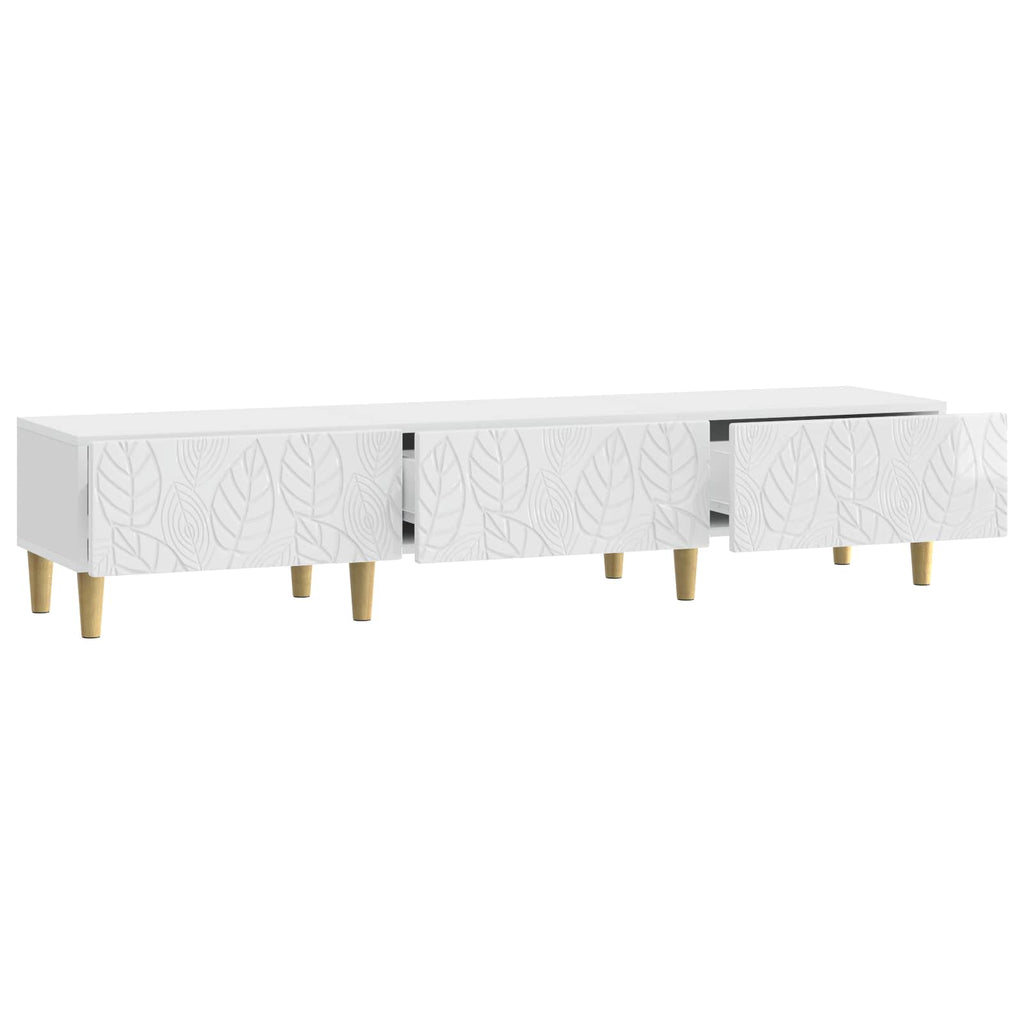 Mueble de TV 147 x 34,5 x 30 cm Blanco Brillante