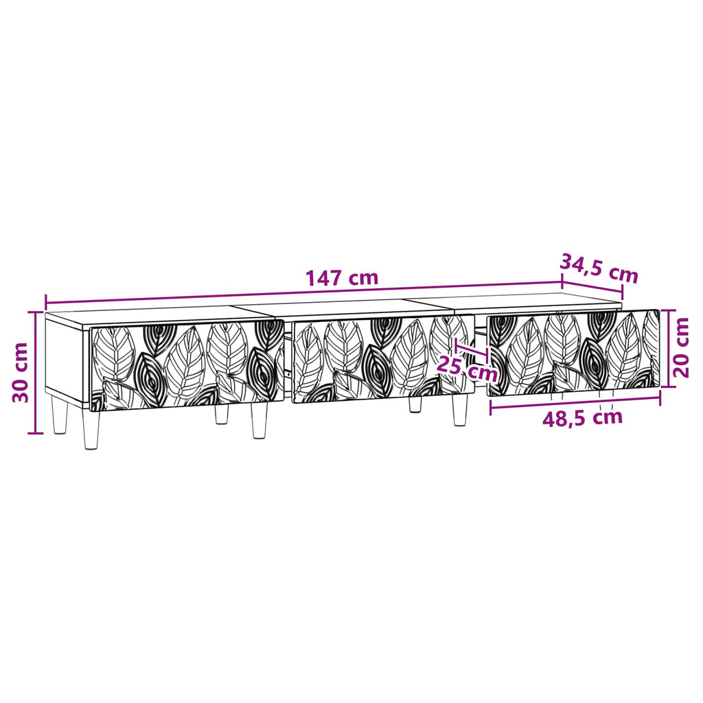 Mueble de TV 147 x 34,5 x 30 cm Blanco Brillante