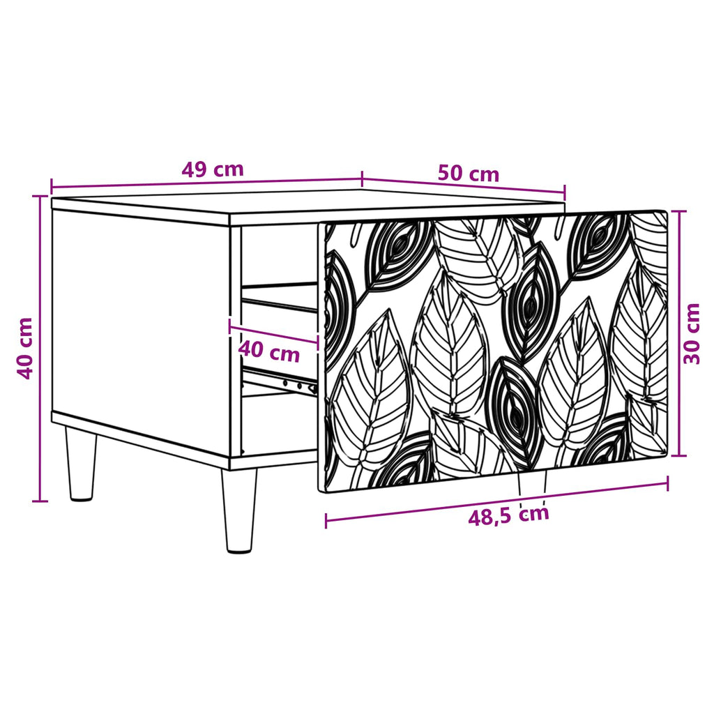 Mesa de centro Blanco Brillante 50 x 49 x 40 cm