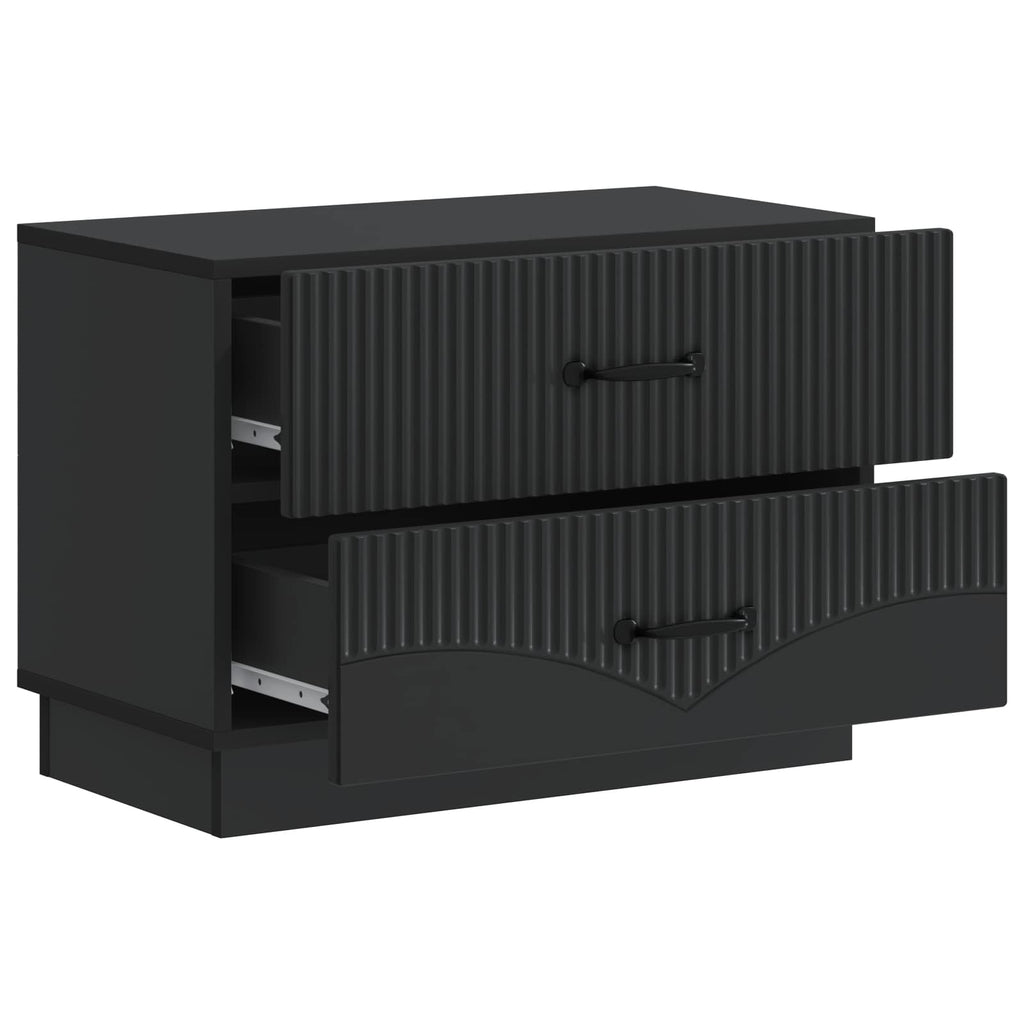 Armario de Noche Negro 62 x 34,5 x 44,5 cm Madera de Ingeniería
