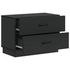 Armario de Noche Negro 62 x 34,5 x 44,5 cm Madera de Ingeniería