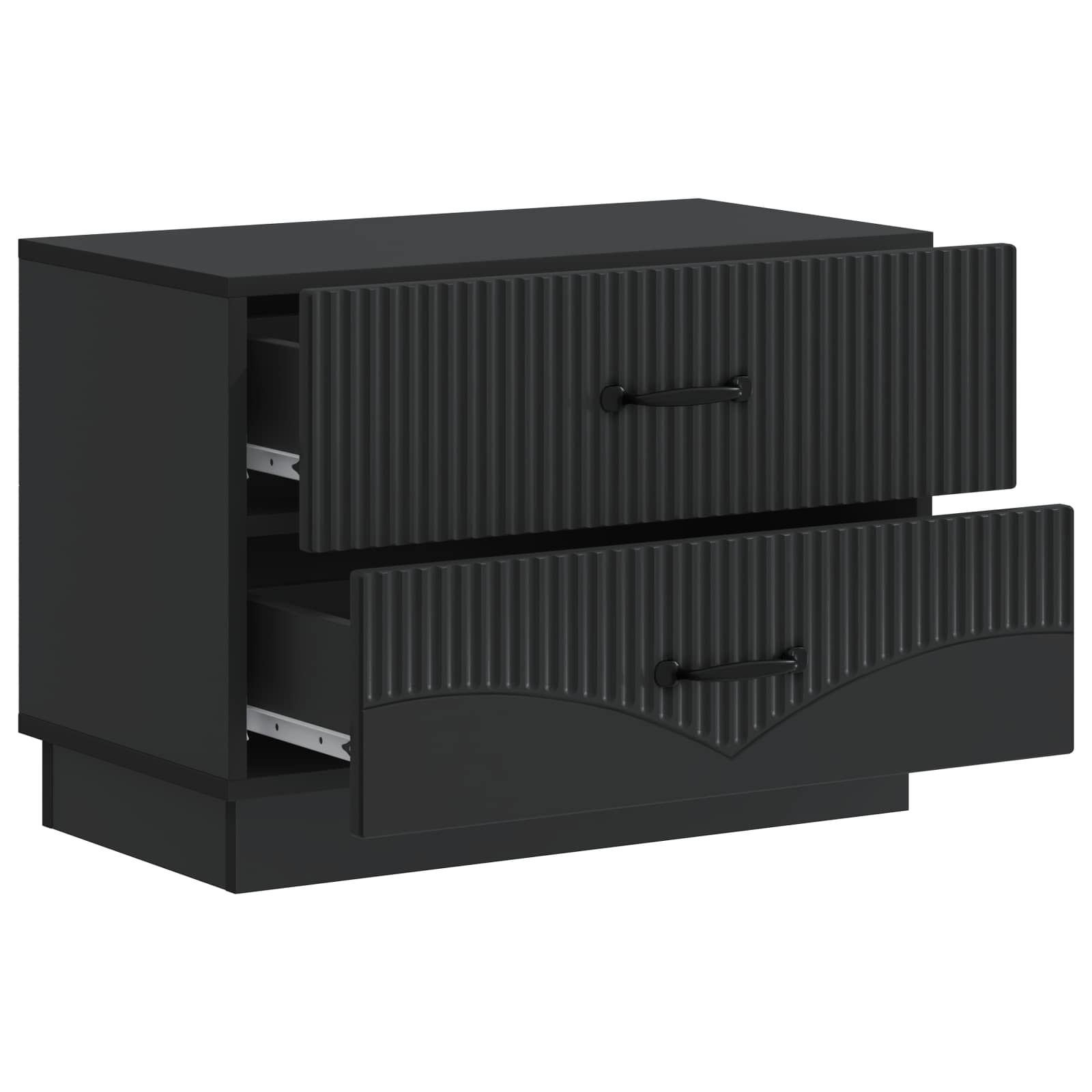 Armario de Noche Negro 62 x 34,5 x 44,5 cm Madera de Ingeniería