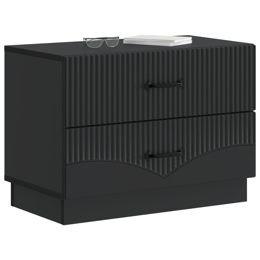 Armario de Noche Negro 62 x 34,5 x 44,5 cm Madera de Ingeniería