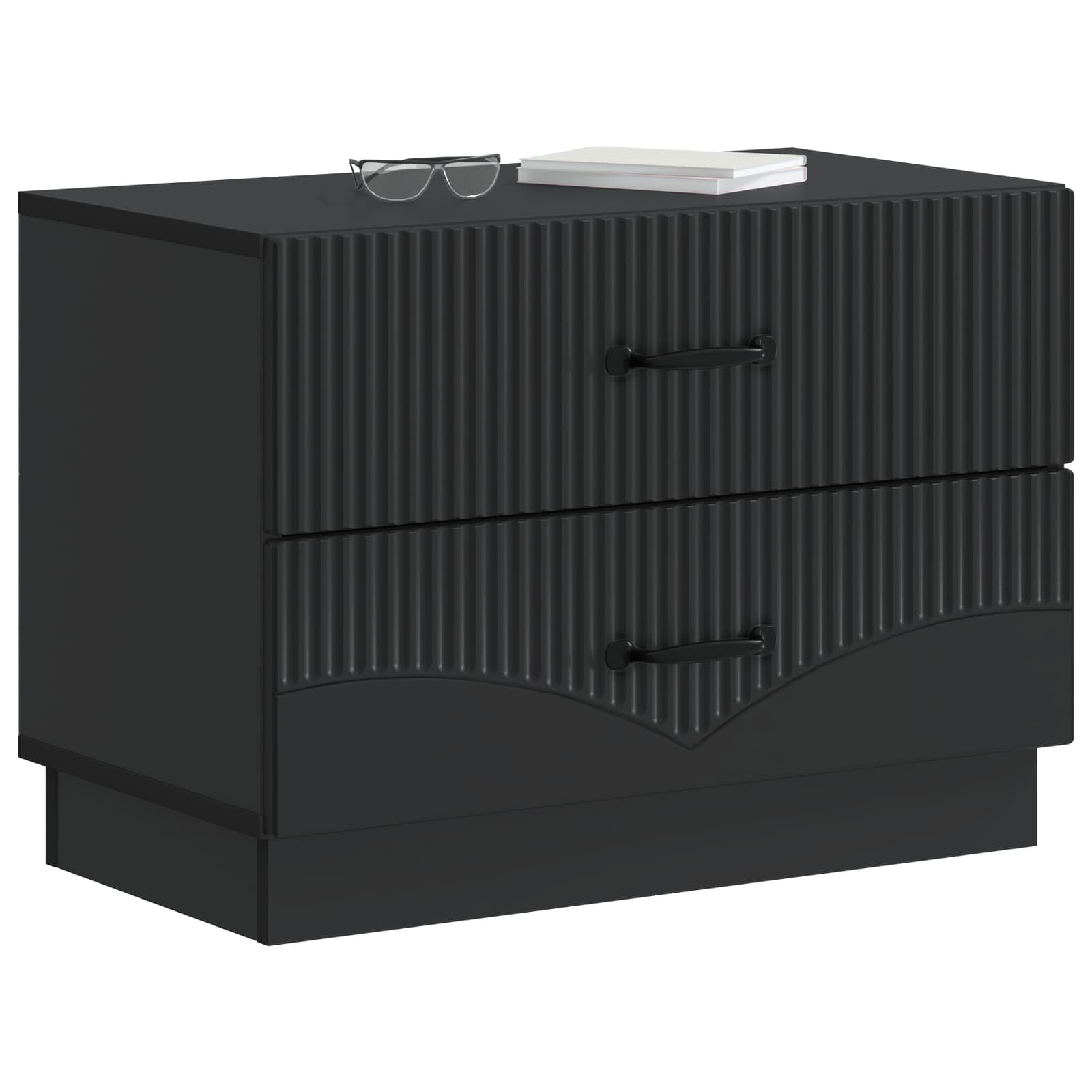 Armario de Noche Negro 62 x 34,5 x 44,5 cm Madera de Ingeniería