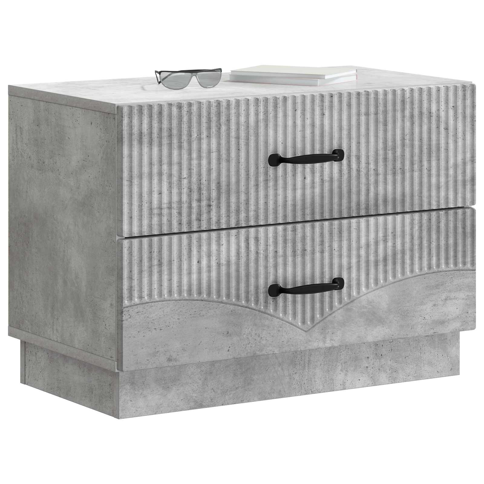 Armario de Noche con cajón Gris Hormigón 62 x 34,5 x 44,5 cm