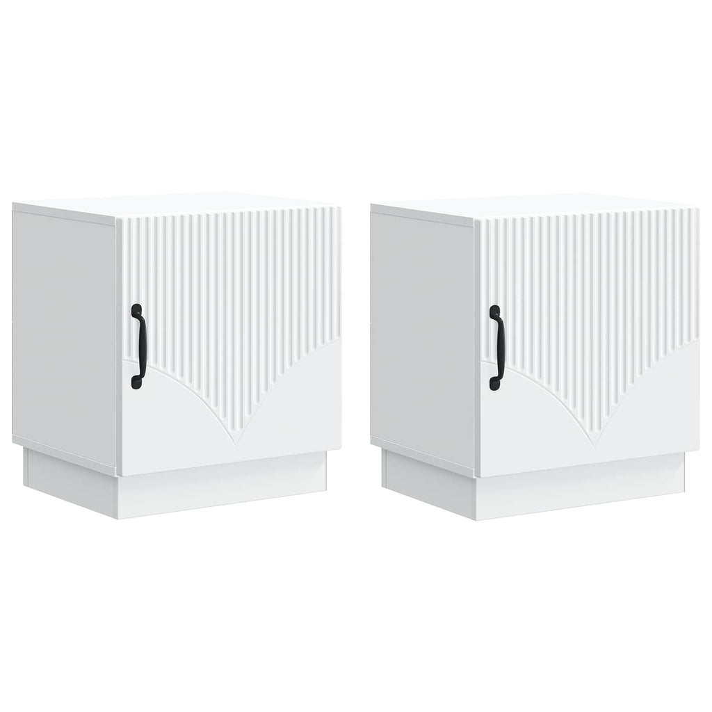 Mesita de Noche 2 pcs Blanco 43 x 34,5 x 47 cm