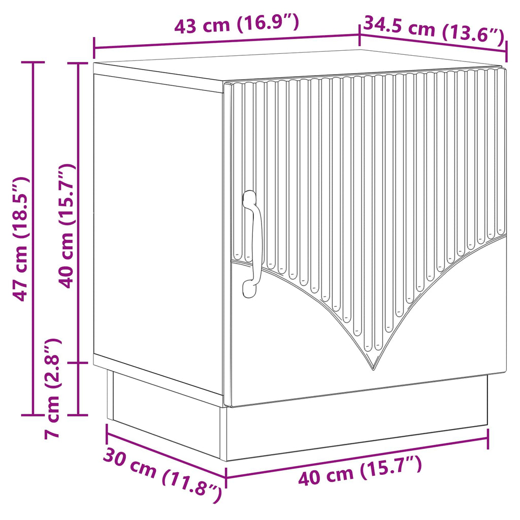 Mesita de Noche 2 pcs Blanco 43 x 34,5 x 47 cm